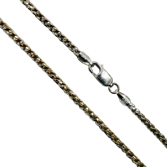 Franco Prism 080 - 2.5mm - Sterling Silver Gold Plated 2-Tone DC Chain