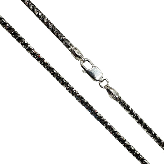 Franco Prism 080 - 2.5mm - Sterling Silver Black Plated 2-Tone DC Chain