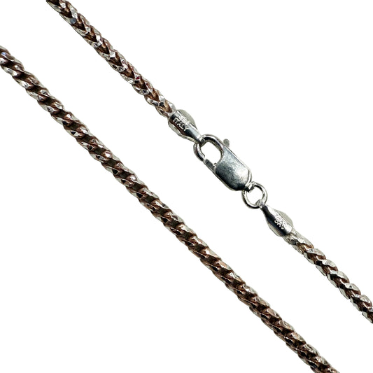 Franco Prism 080 - 2.5mm - Sterling Silver Rose Gold Plated 2-Tone DC Chain