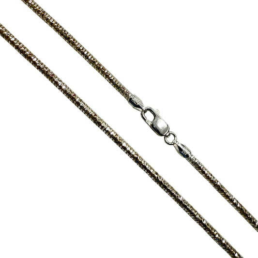 Snake Prism 240 - 2.5mm - Sterling Silver Gold Plated 2-Tone DC Flex Chain