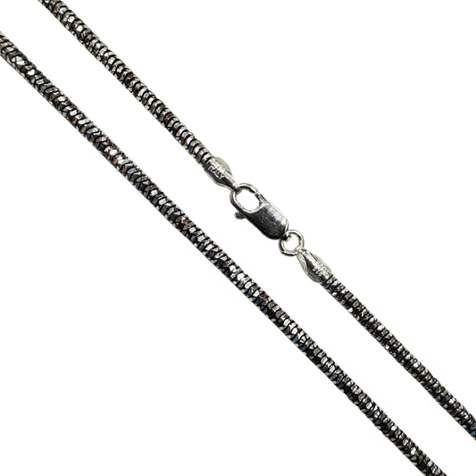 Snake Prism 240 - 2.5mm - Sterling Silver Black Plated 2-Tone DC Flex Chain