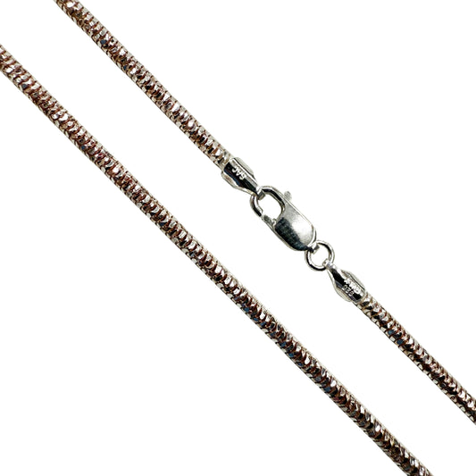 Snake Prism 240 - 2.5mm - Sterling Silver Gold Plated 2-Tone DC Flex Chain