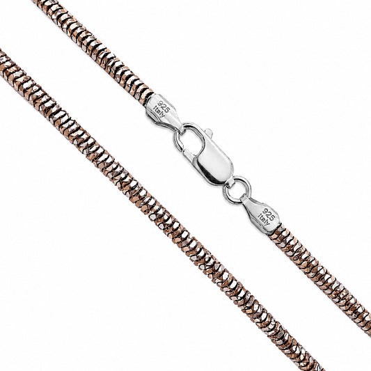 Snake Prism 240 - 2.5mm - Sterling Silver Gold Plated 2-Tone DC Flex Chain