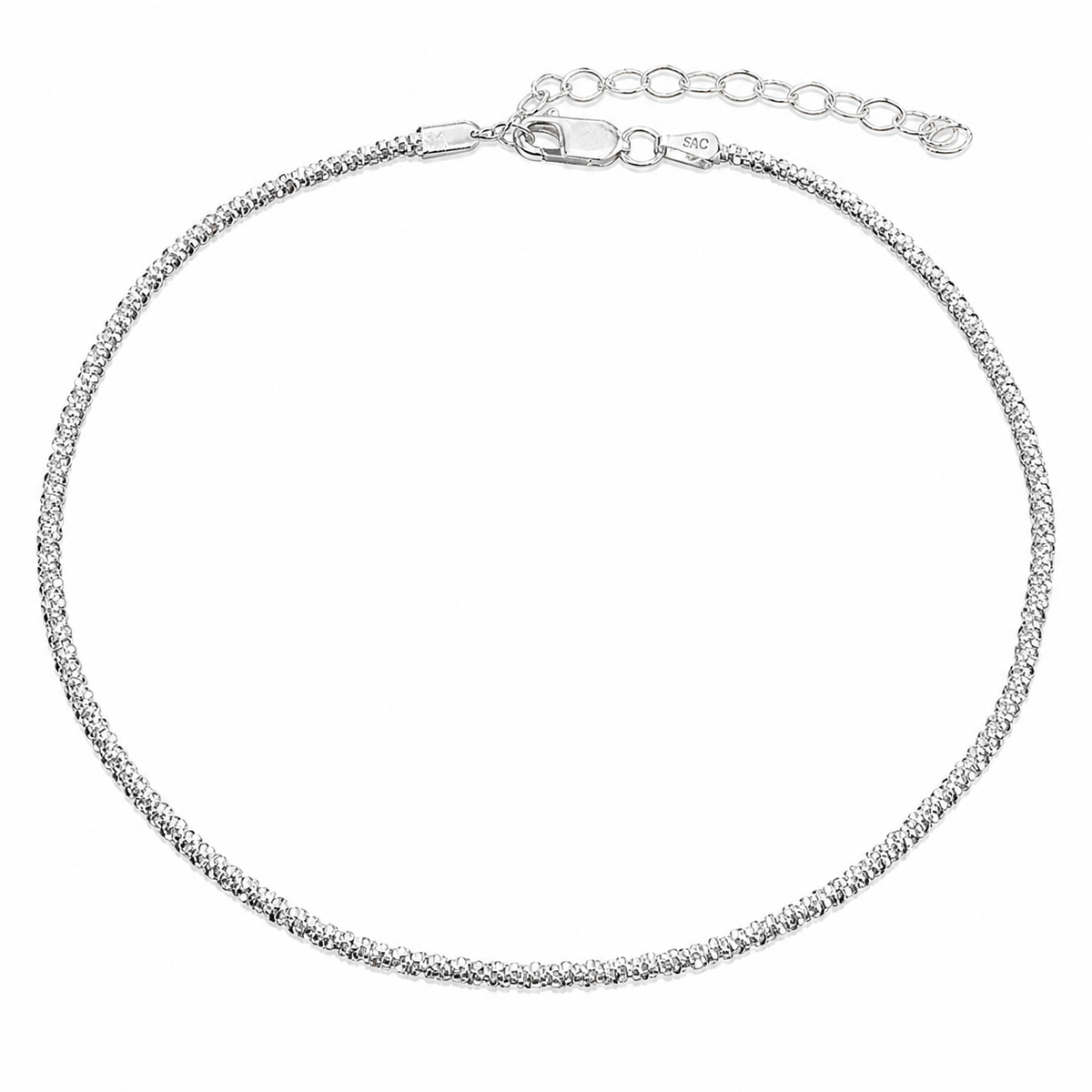 Criss Cross 030 - 1.8mm - Sterling Silver Criss Cross Chain Anklet