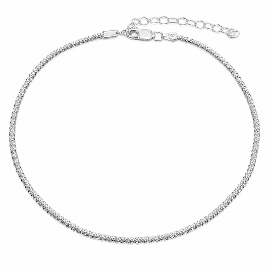 Criss Cross 030 - 1.8mm - Sterling Silver Criss Cross Chain Anklet
