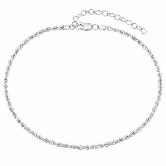 Rope 040 - 1.8mm - Sterling Silver Rope Chain Anklet