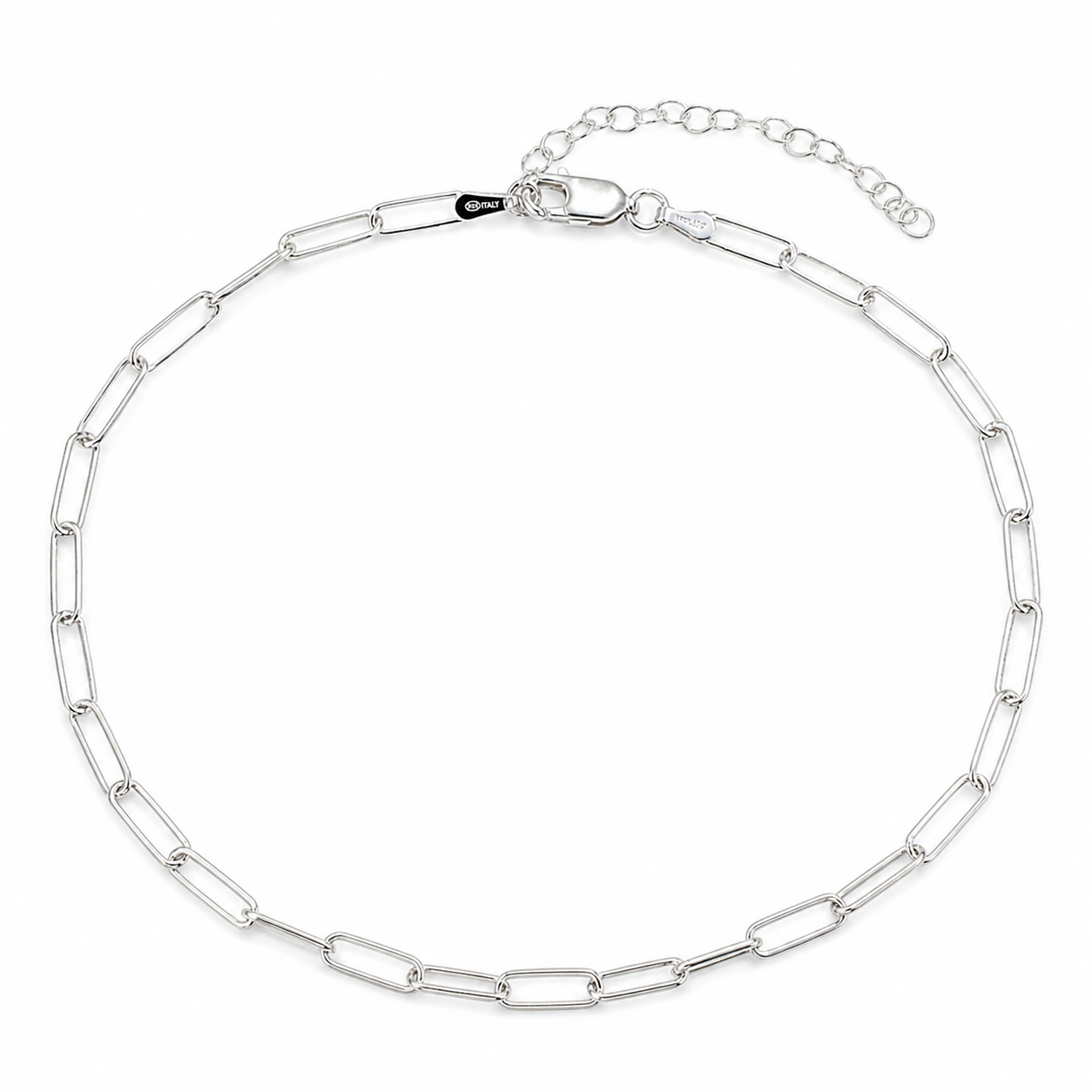 Paper Clip 060 - 3mm - Sterling Silver Paper Clip Chain Anklet