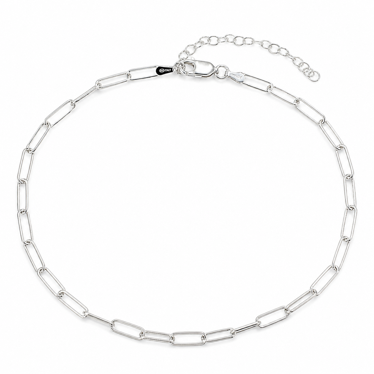 Paper Clip 060 - 3mm - Sterling Silver Paper Clip Chain Anklet