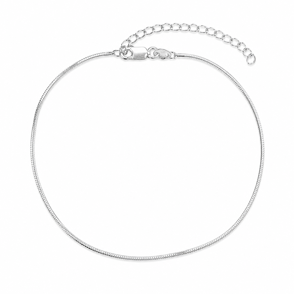 Snake Adjustable 025 - 1.1mm - Sterling Silver Snake Adjustable Chain Anklet