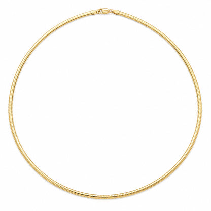 Lightweight Omega - 4mm - Sterling Silver Two-Tone Reversible Chain Necklace