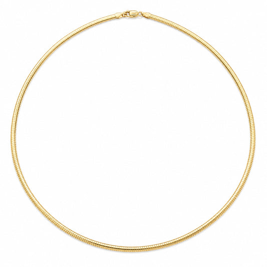 Lightweight Omega - 4mm - Sterling Silver Two-Tone Reversible Chain Necklace