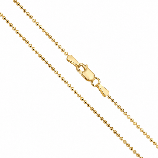 Bead Diamond-Cut - 1mm - Yellow 10k Gold Chain