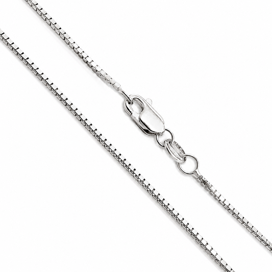 Box - 1mm - White 10k Gold Chain