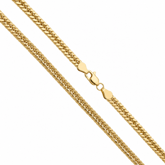 Double Curb Hollow - 4mm - Yellow 10k Gold Chain