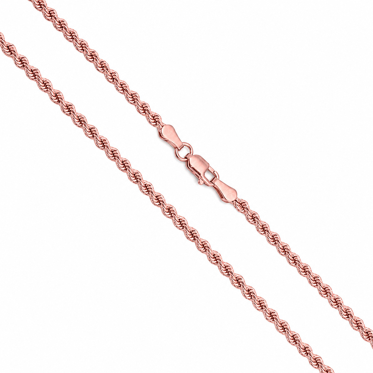 Rope Hollow Diamond-Cut - 2.2mm - Rose 10k Gold Chain