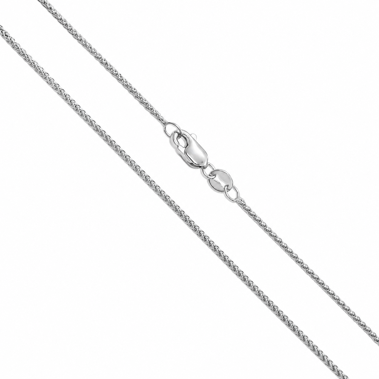 Wheat - 1mm - White 10k Gold Chain