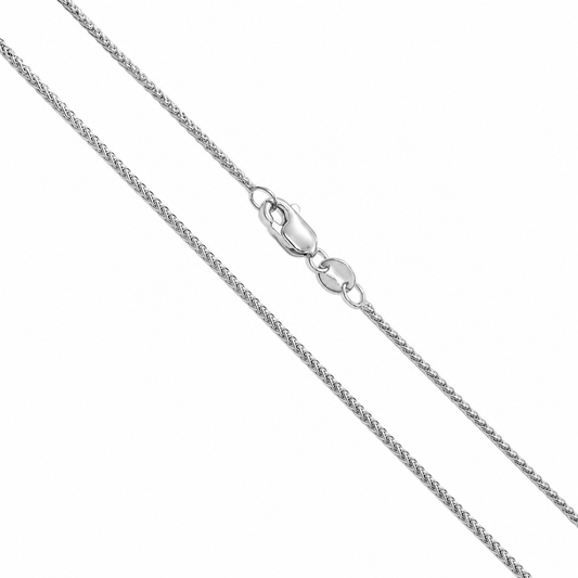 Wheat - 1mm - White 10k Gold Chain