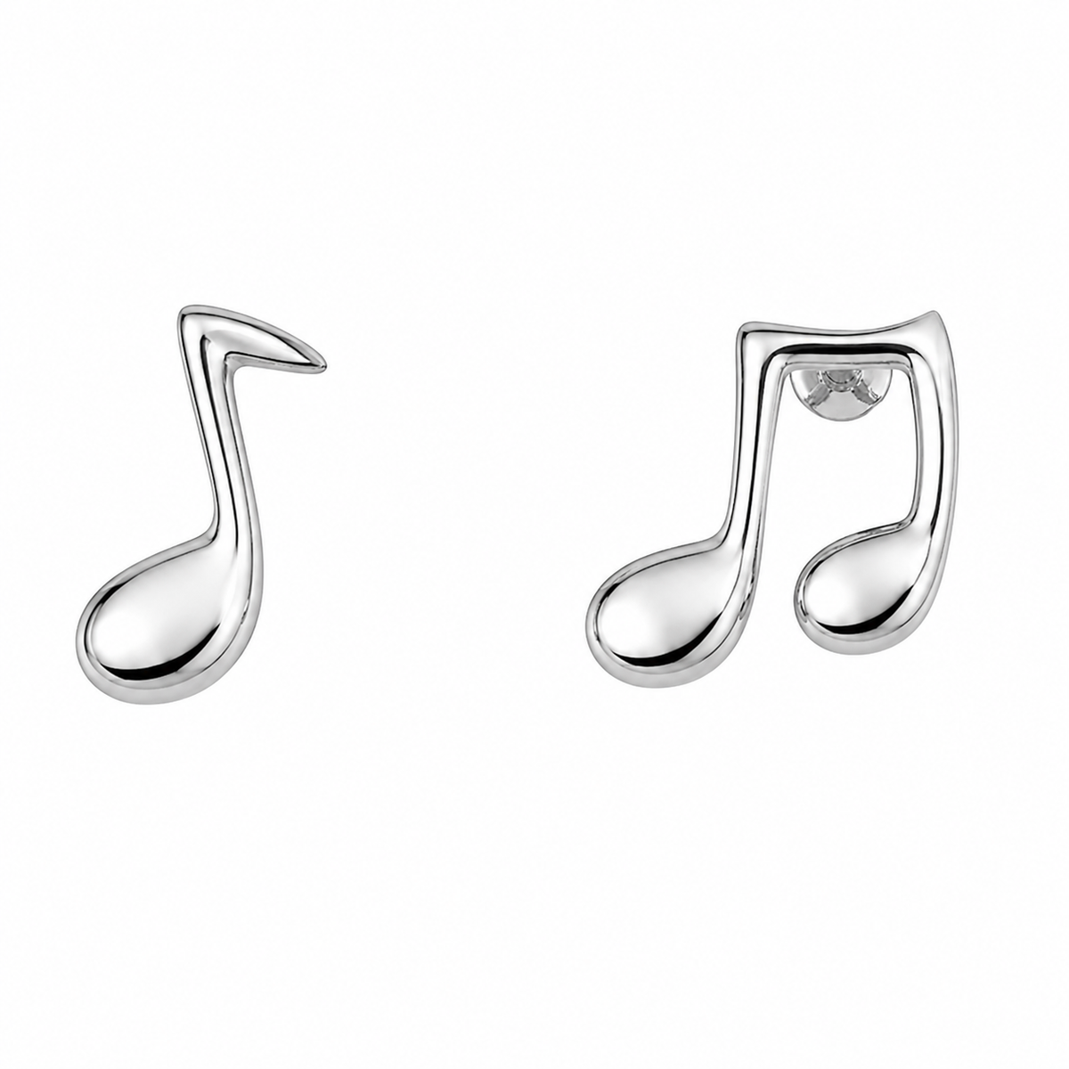 Sterling Silver Music Notes Stud Musical Earrings