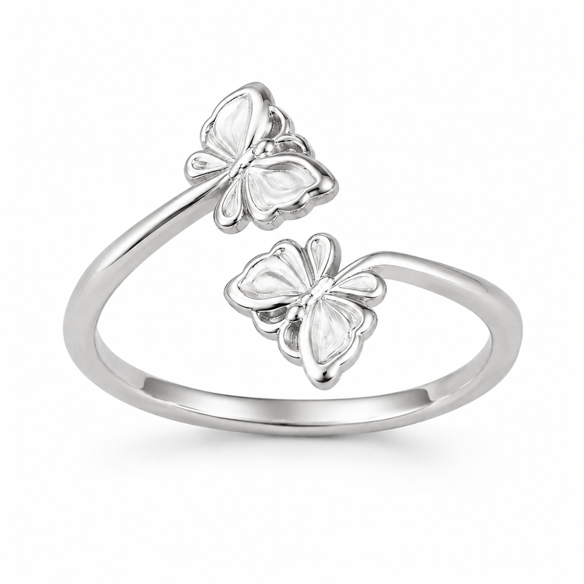 Sterling Silver Butterfly Animal Twin Adjustable Toe Ring