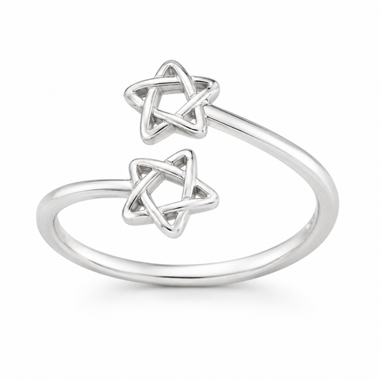 Sterling Silver Star of David Adjustable Toe Ring