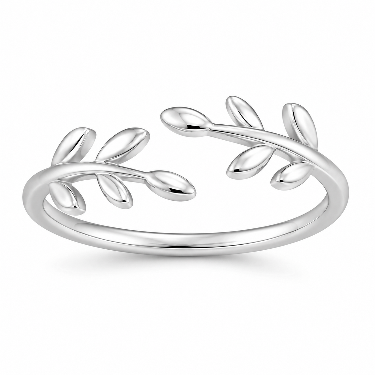 Sterling Silver Leaf Vine Nature Plant Adjustable Toe Ring