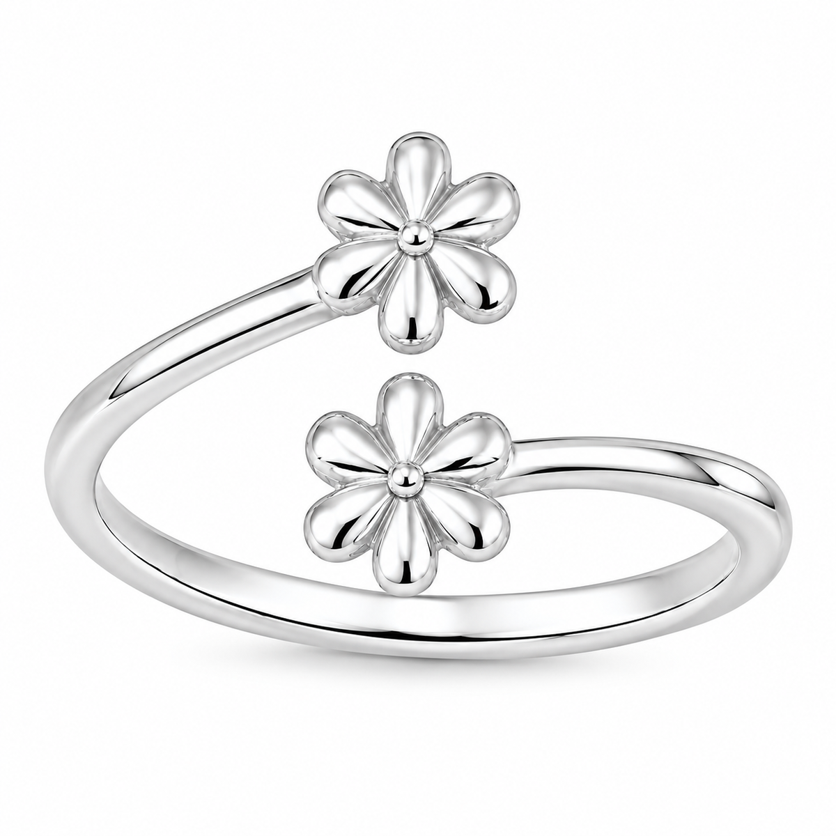 Sterling Silver Cute Flower Adjustable Toe Ring