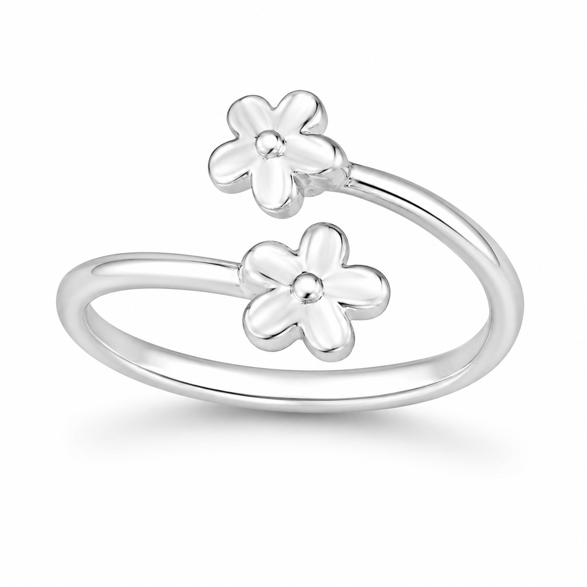 Sterling Silver Cute Flower Adjustable Toe Ring
