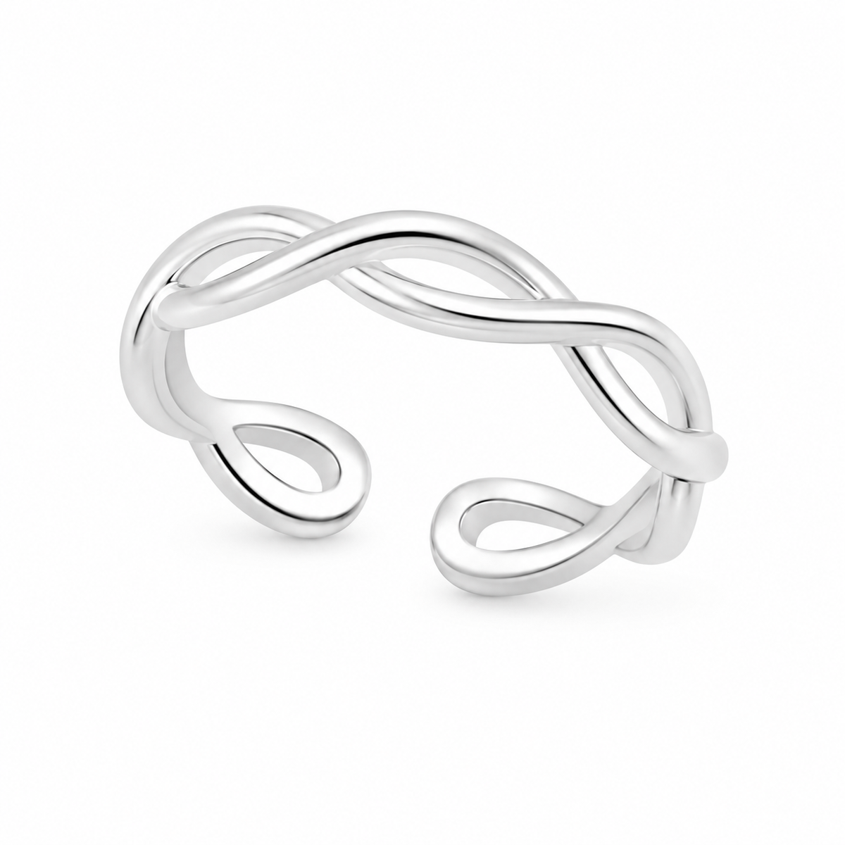 Sterling Silver Criss Cross Knot Adjustable Toe Ring