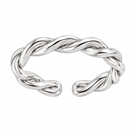 Sterling Silver Criss Cross Knot Adjustable Toe Ring