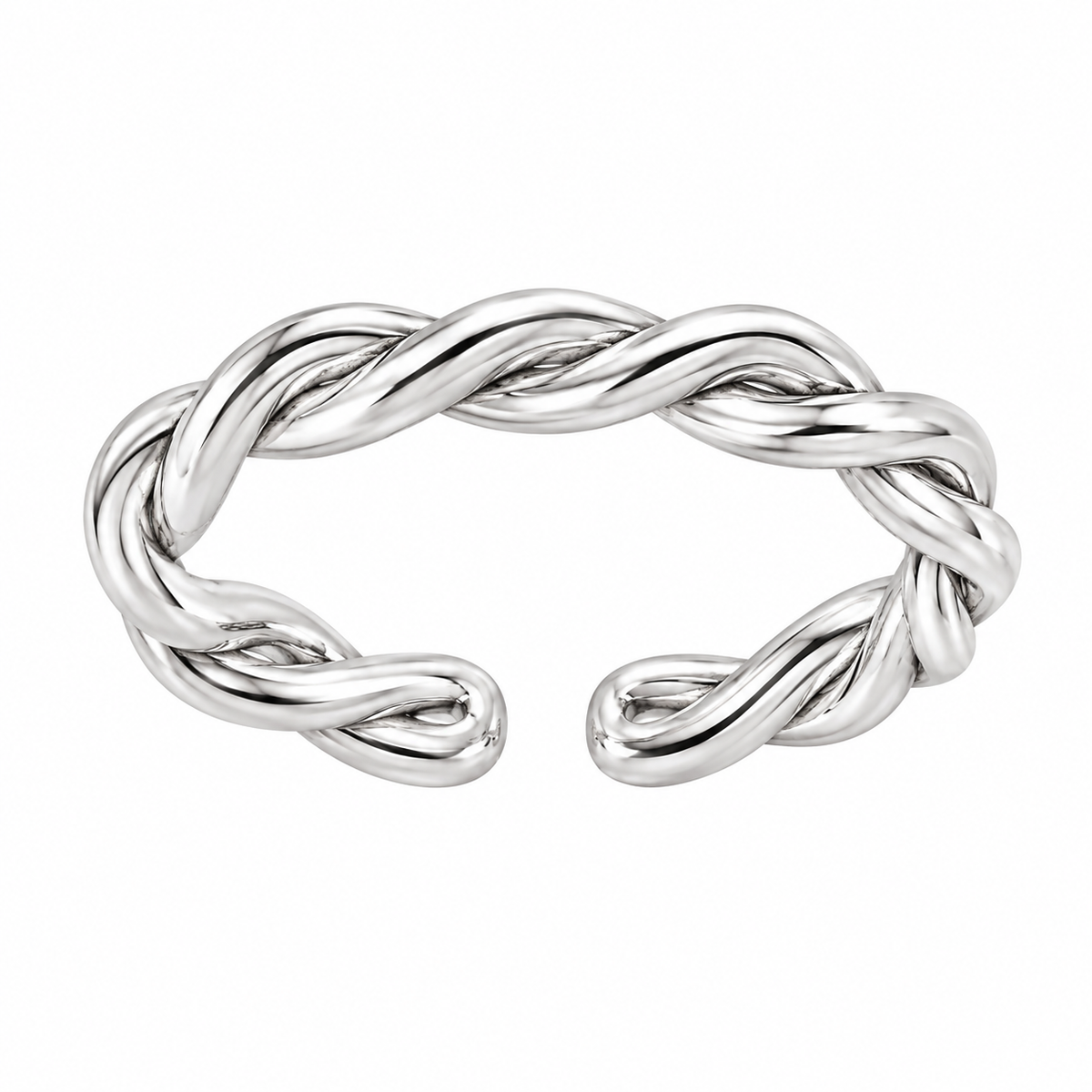 Sterling Silver Criss Cross Knot Adjustable Toe Ring