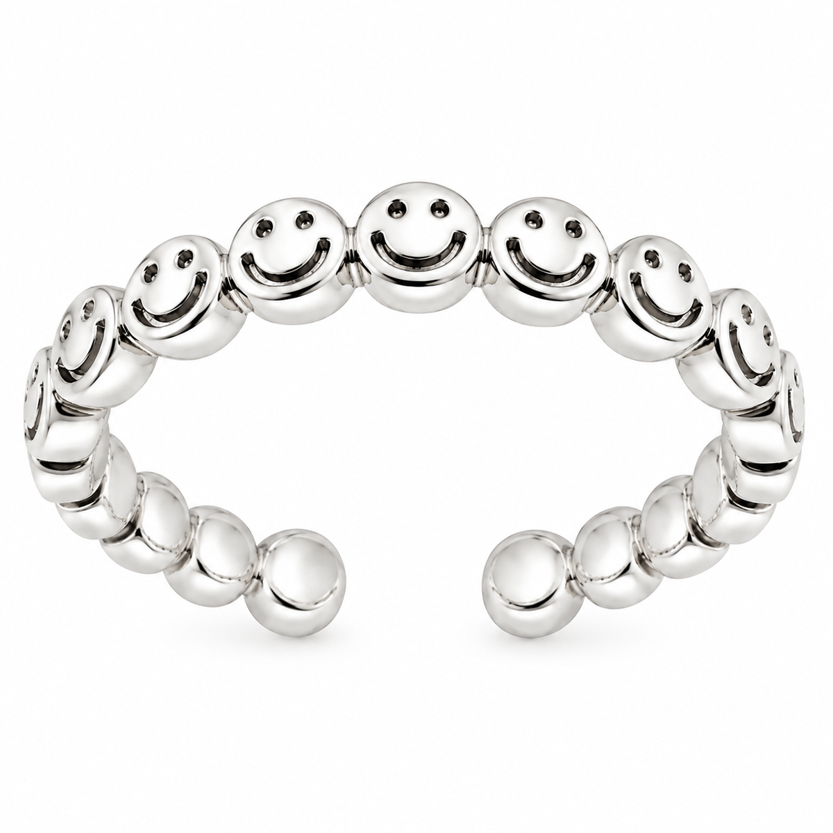 Sterling Silver Smiley Face Happy Cute Adjustable Toe Ring