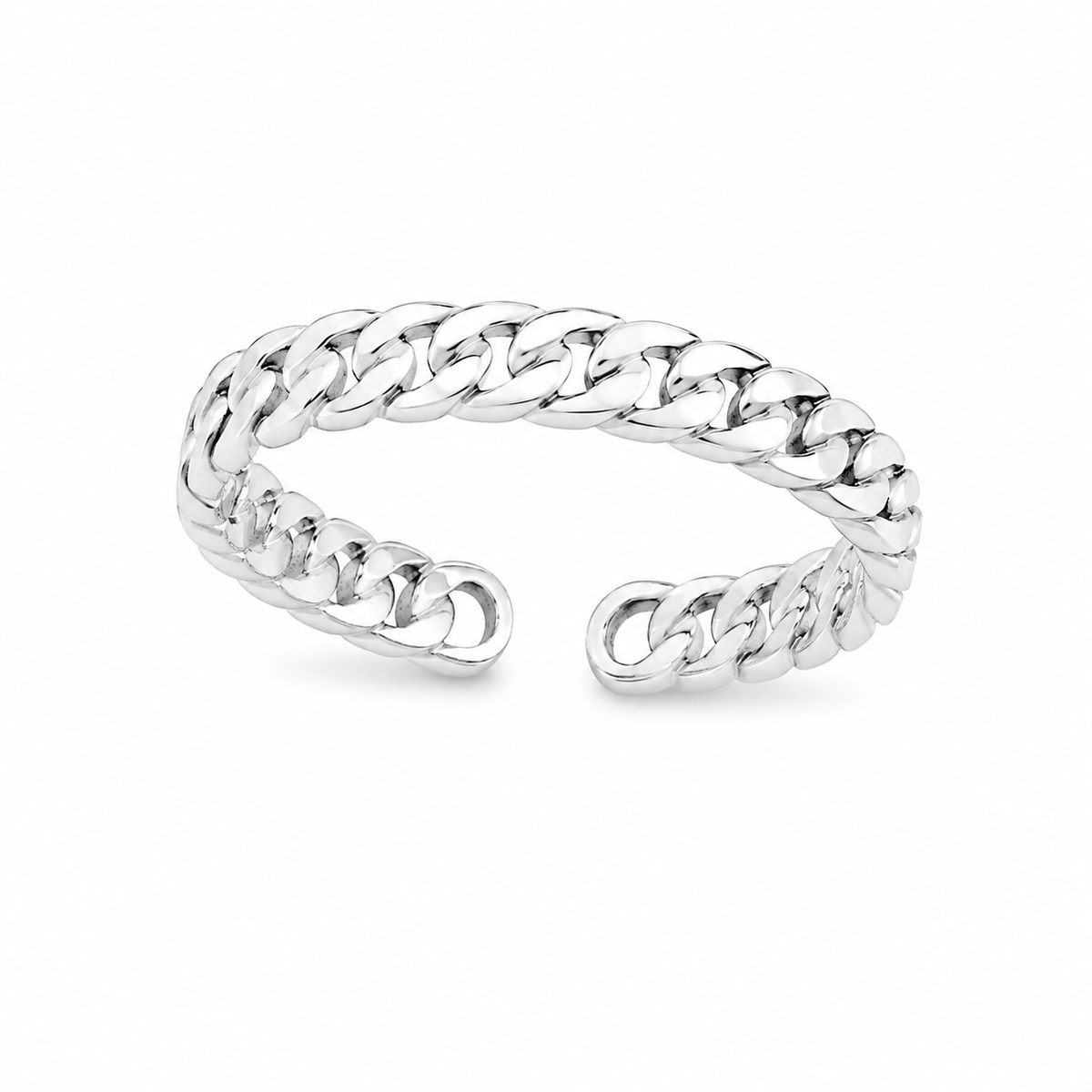 Sterling Silver Miami Cuban Link Chain Adjustable Toe Ring