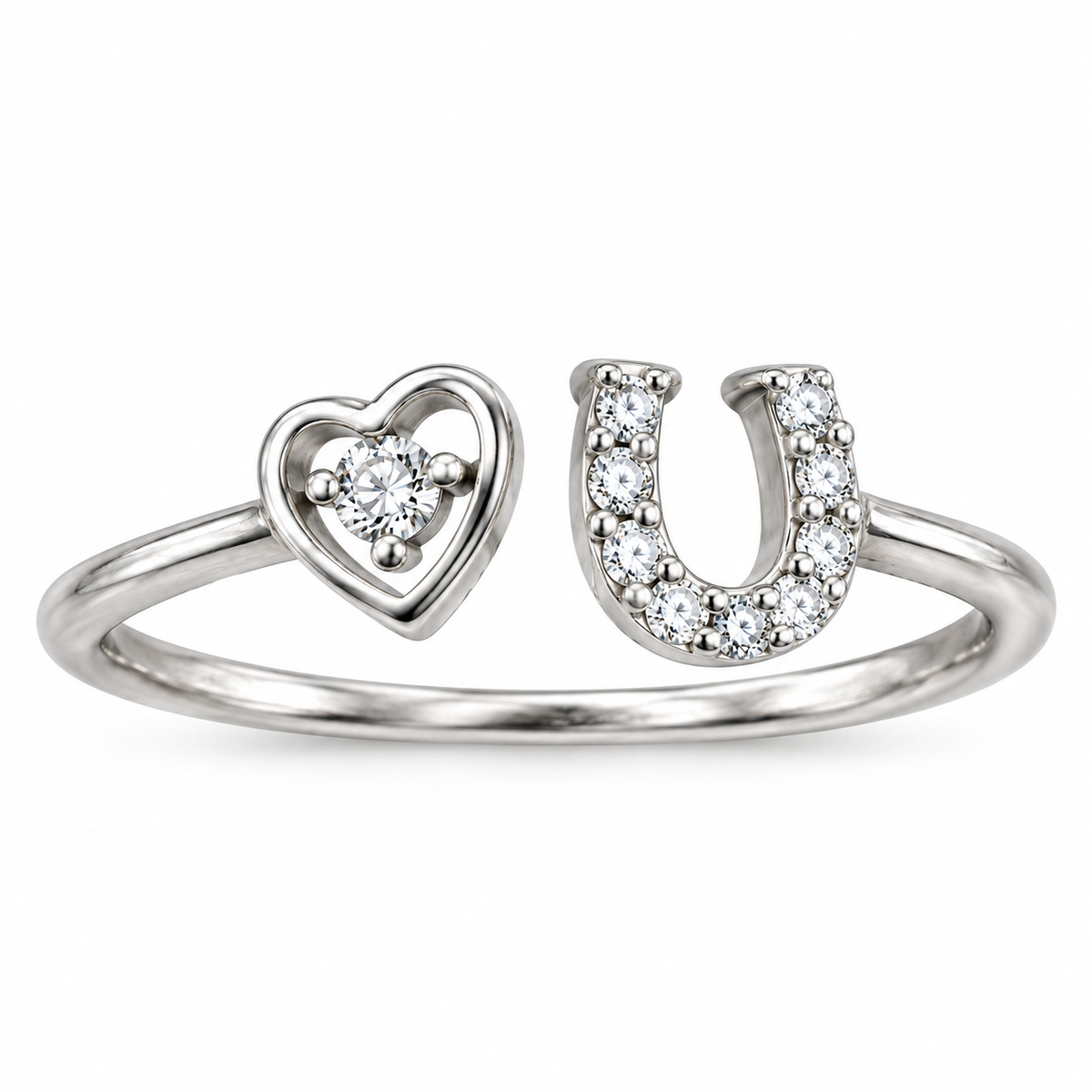 Sterling Silver I Love You U Heart Open Adjustable Toe Ring