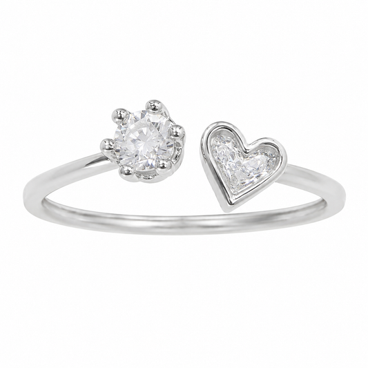 Sterling Silver Heart Circle Open Adjustable Toe Ring