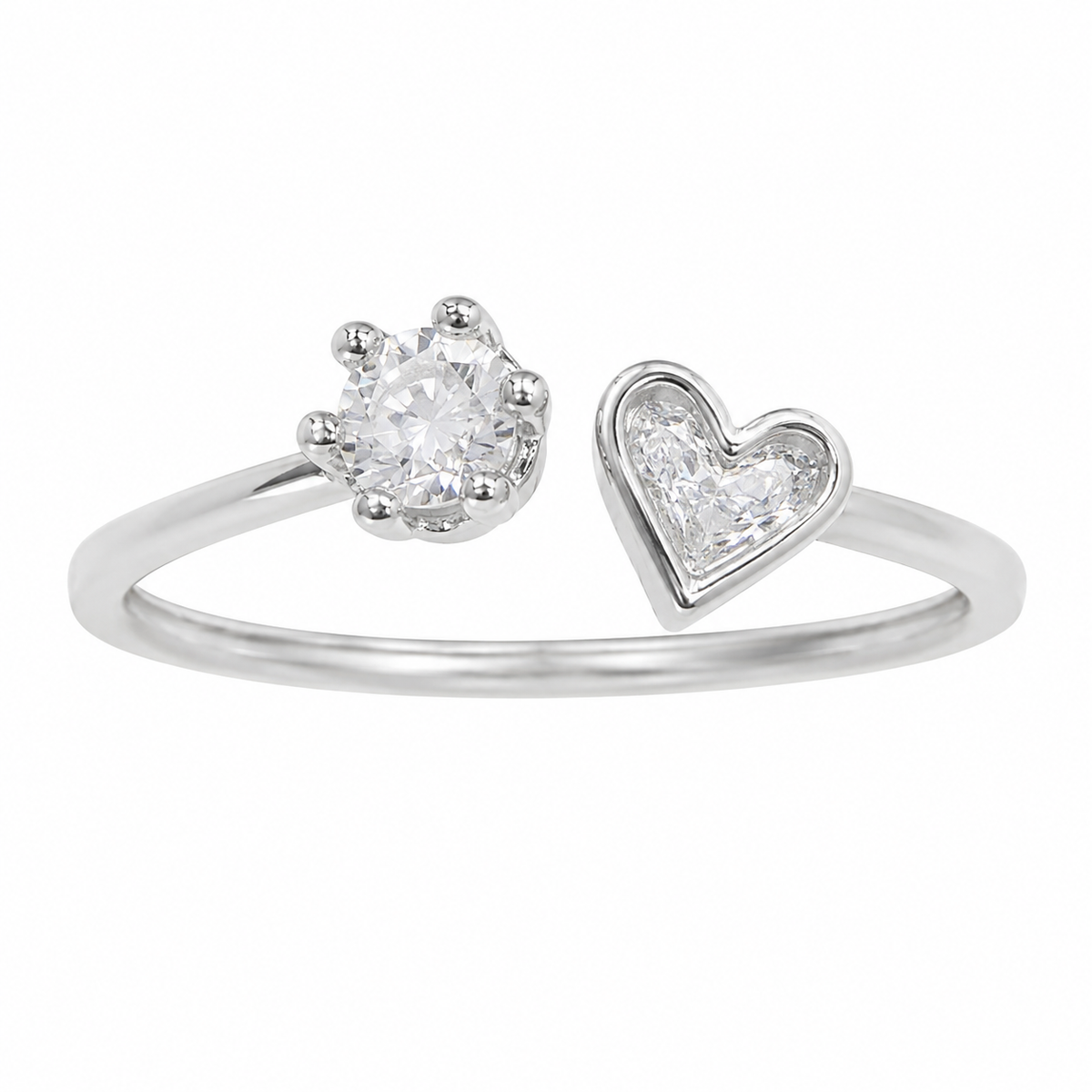 Sterling Silver Heart Circle Open Adjustable Toe Ring