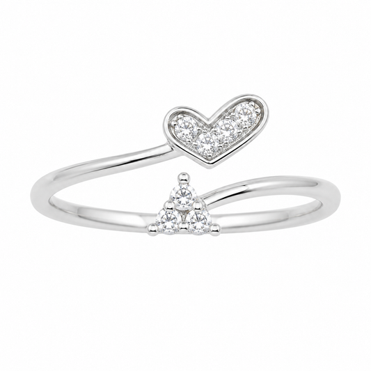 Sterling Silver Abstract Heart Arrow Cupid Love Open Adjustable Toe Ring
