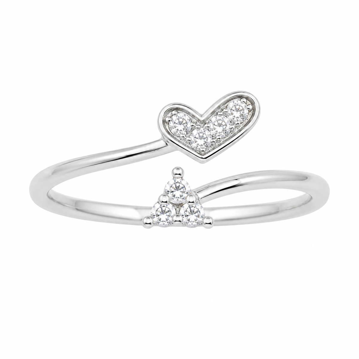 Sterling Silver Abstract Heart Arrow Cupid Love Open Adjustable Toe Ring