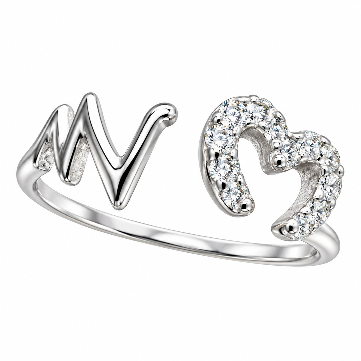 Sterling Silver EKG Heartbeat Clear CZ Open Adjustable Toe Ring