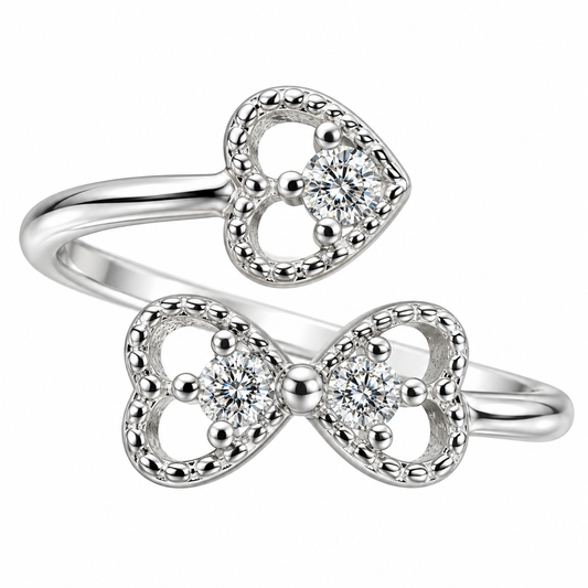 Sterling Silver Infinity Heart Promise Love Open Adjustable Toe Ring