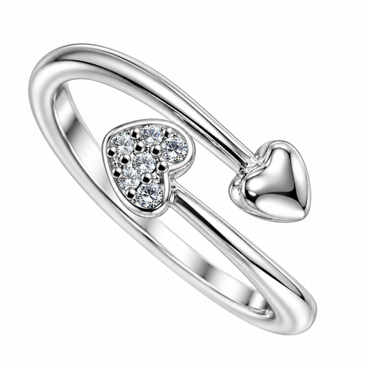 Sterling Silver Heart Love Promise Open Adjustable Toe Ring