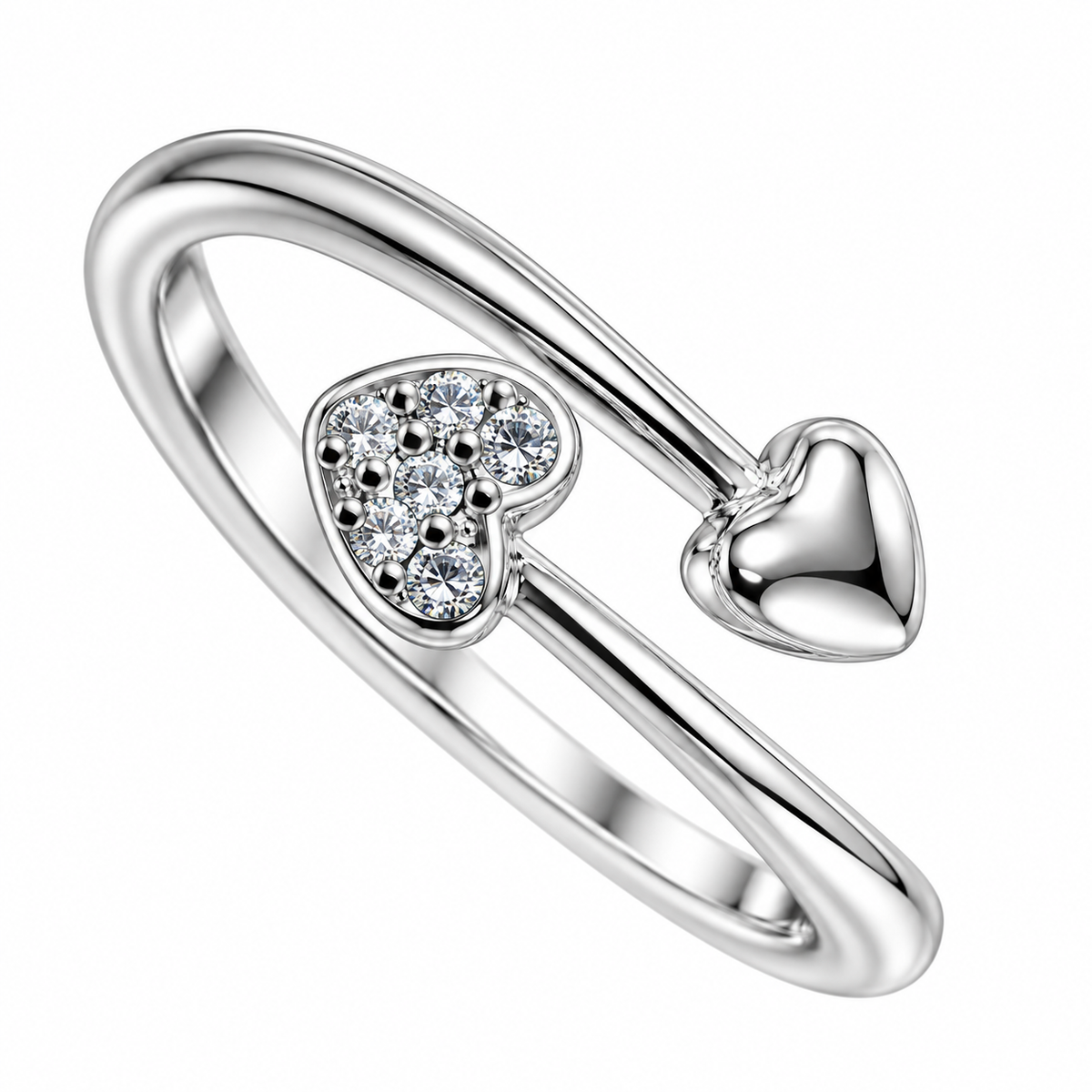 Sterling Silver Heart Love Promise Open Adjustable Toe Ring