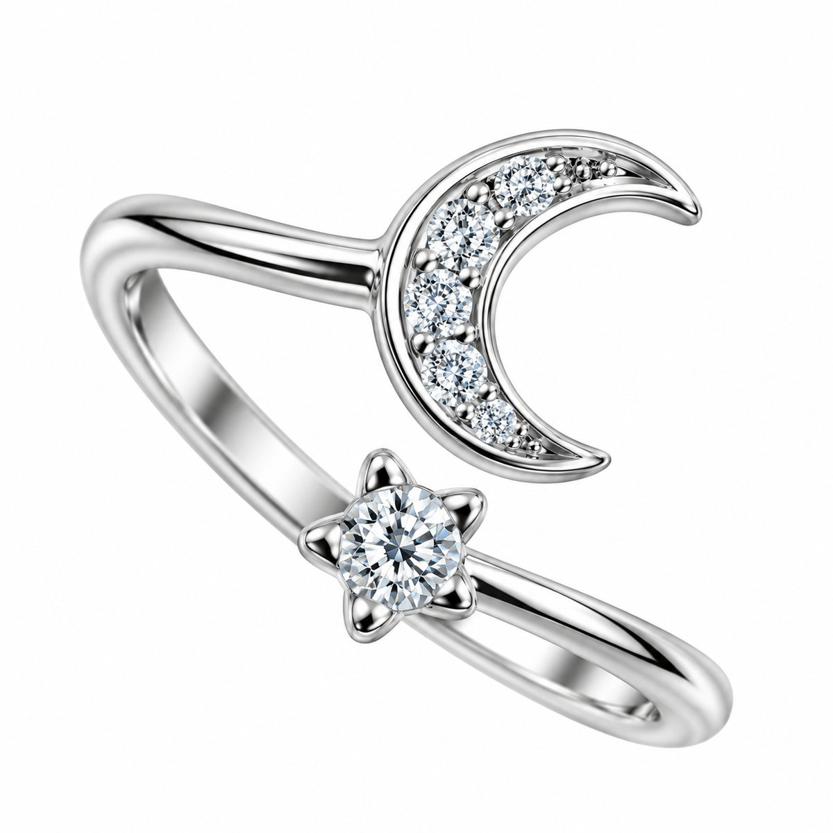 Sterling Silver Crescent Moon Open Adjustable Toe Ring