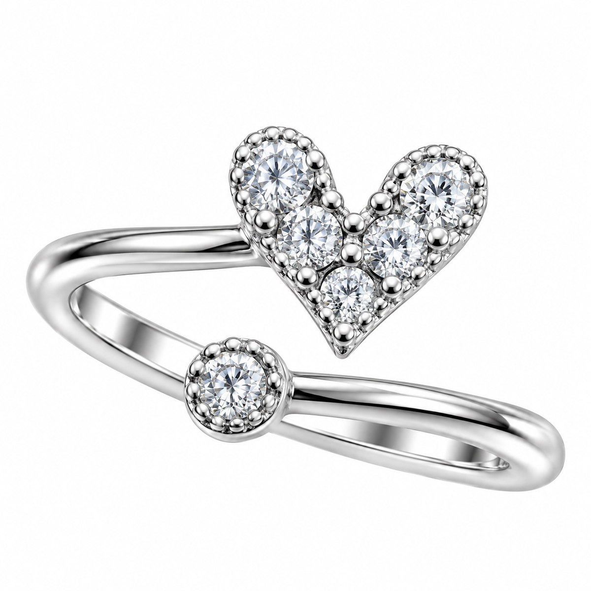 Sterling Silver Heart Love Promise Open Adjustable Toe Ring