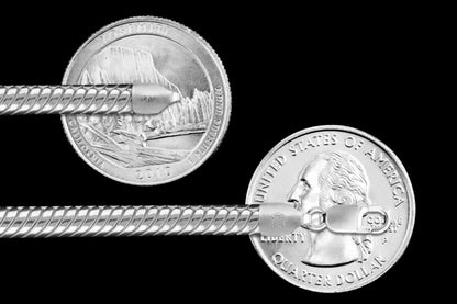 Snake 400 - 4mm - Sterling Silver Flexible Snake Chain Necklace