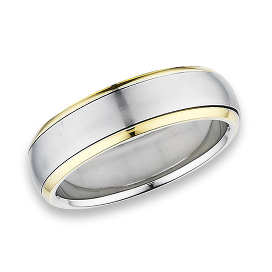 Stainless Steel Comfort Fit Spinning Ring with Goldtone
