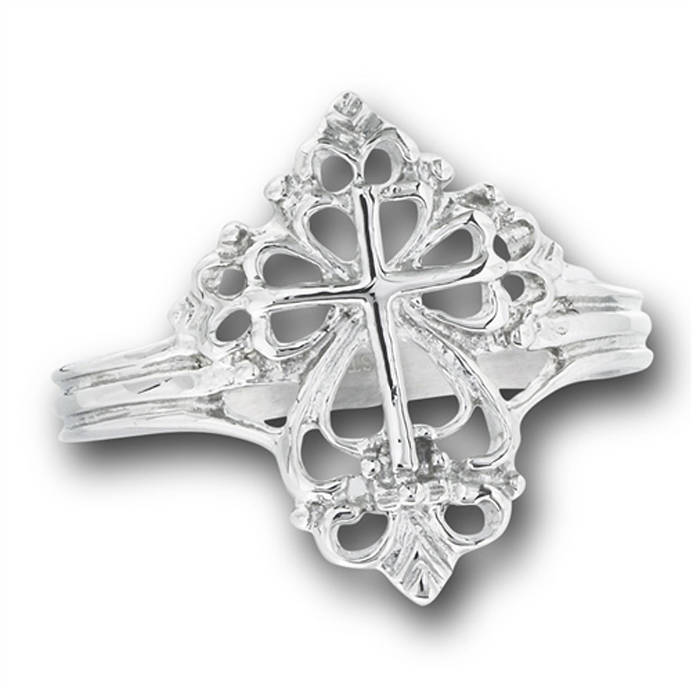 Stainless Steel Cross Ring