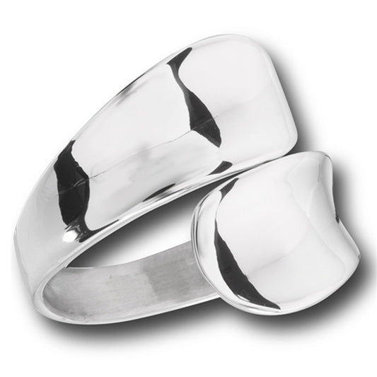 Stainless Steel Modern Double Spoon Bypass Ring
