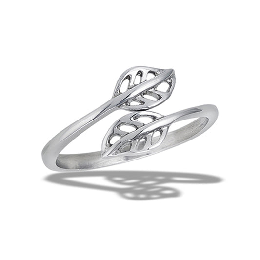Stainless Steel Leaf Spoon Ring