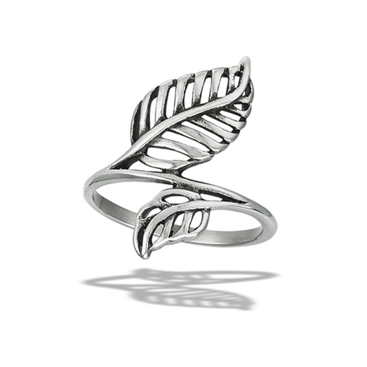 Stainless Steel Leaf Ring