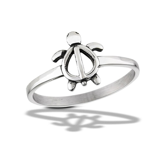Stainless Steel Cute Turtle Ring